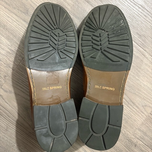 Men's Wingtip Brown Oxford Leather Dress Shoes Call it Spring Sz 11 Classic - Picture 8 of 10